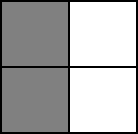 A 2x2 image - there is a grey vertical line in the first column
