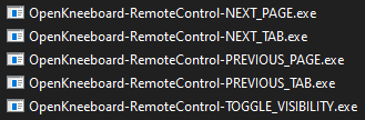 OpenKneeboard-Remote-PREVIOUS_PAGE.exe, -NEXT_PAGE.exe, -NEXT_TAB.exe, etc